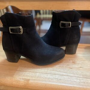 Dansko Black Ankle Booties with Buckle